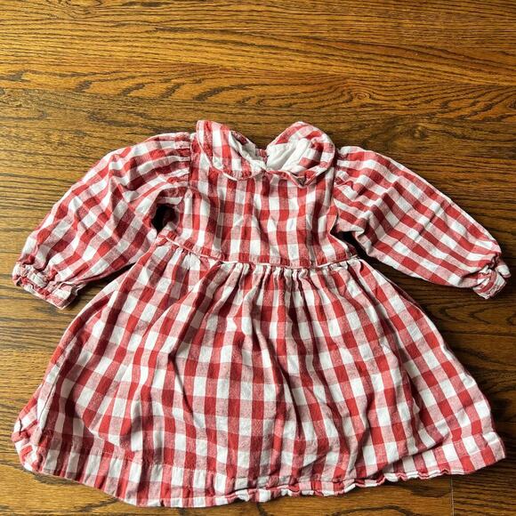 The Oaks Apparel Company Other - The Oaks Apparel Company Collared Pumpkin Orange Gingham Plaid Lined Dress  4T
